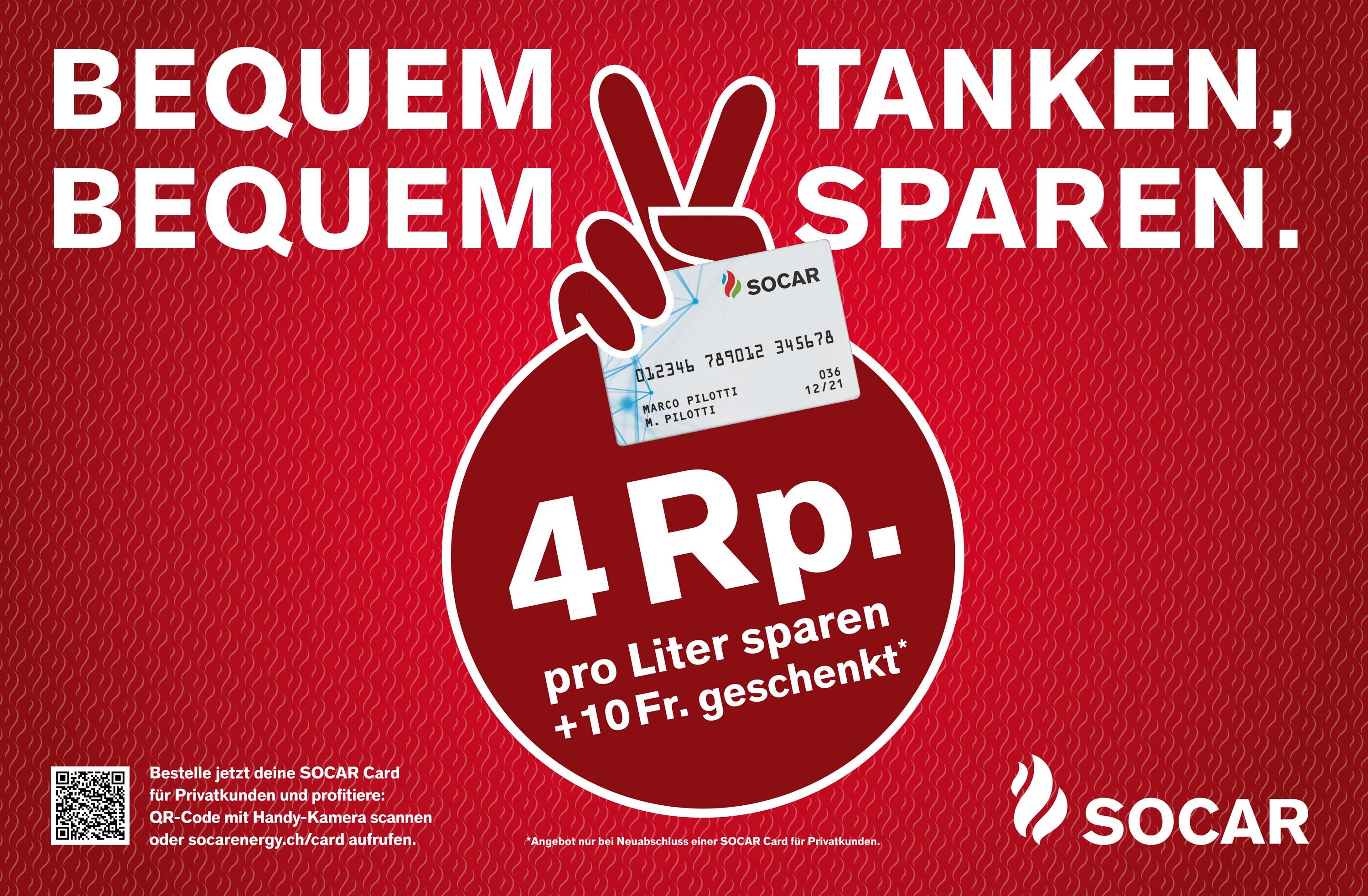 Abbildung: Werbemotiv zur Einführung der SOCAR Cards Tankkarte.